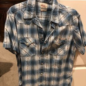 Lucky brand men’s collar pearl snap shirt